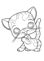 coloriage pet sho chat tachete